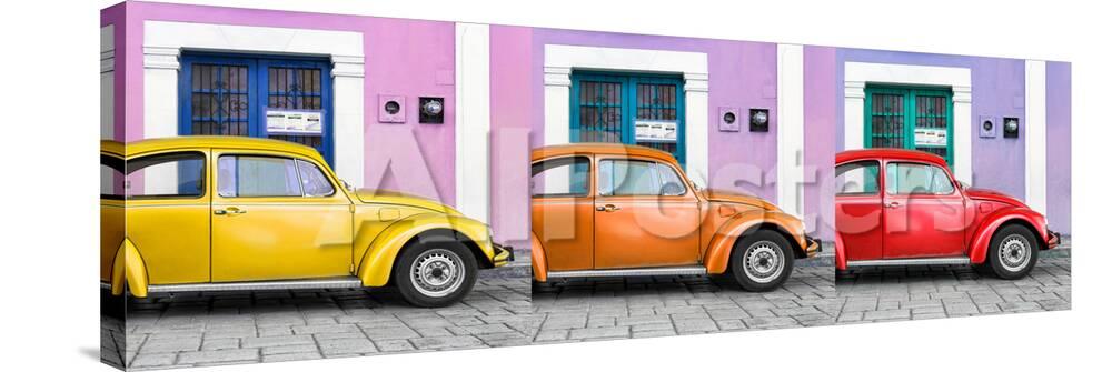 Viva Mexico Panoramic Collection Three Vw Beetle Cars With Colors Panoramic Collection Three Vw Beetle Cars With Colors Street Wall Xvii Photographic Print By Philippe Hugonnard At Allposters