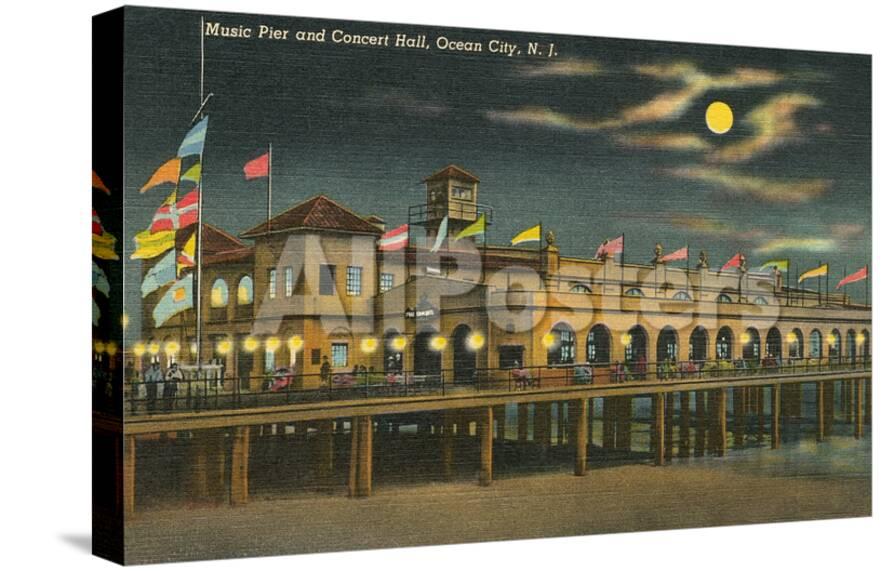 Pier And Concert Hall At Night Ocean City New Jersey Prints Allposters Com