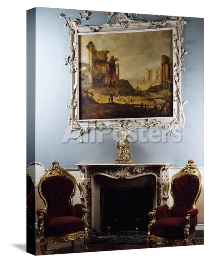 Pink Marble Fireplace In Louis Xv Style Palazzo Costa Piacenza