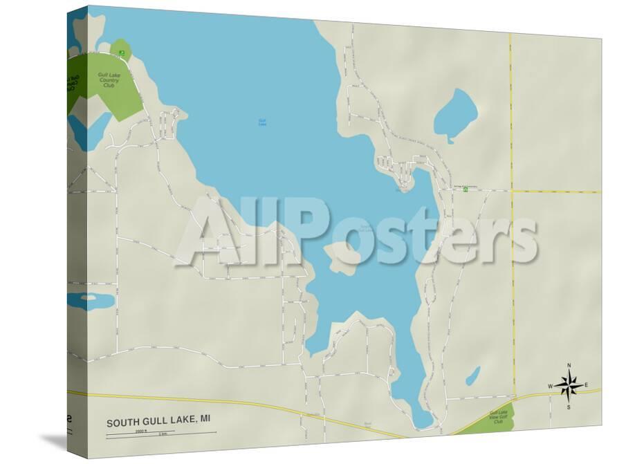 Political Map Of South Gull Lake Mi Print At Allposters Com