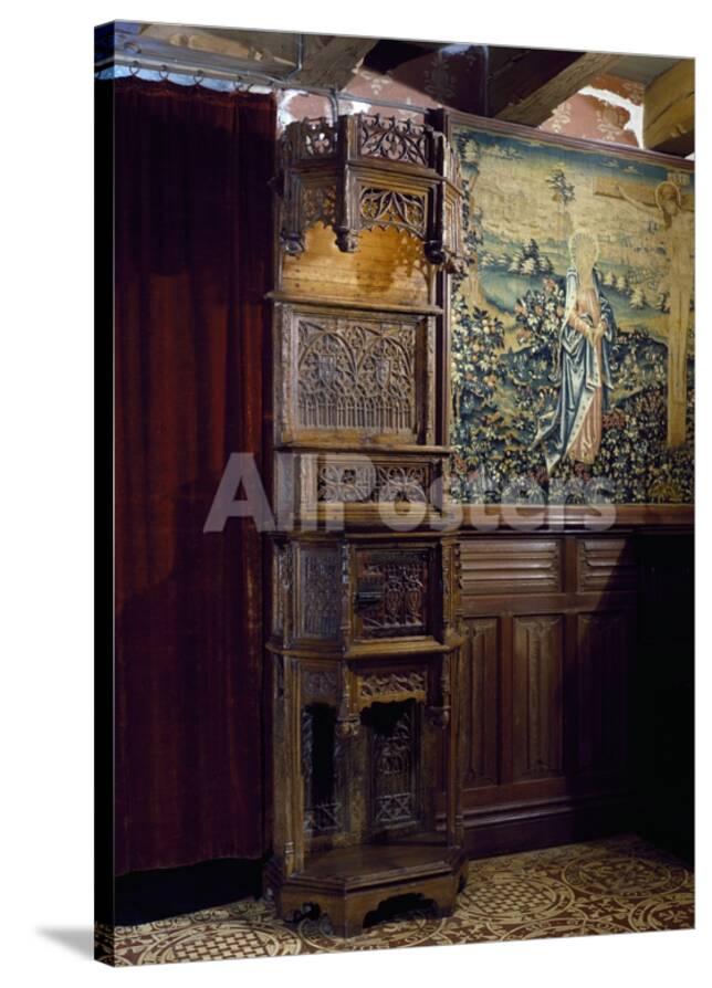 Renaissance Style Small Cabinet Surmounted By Gothic Style Canopy