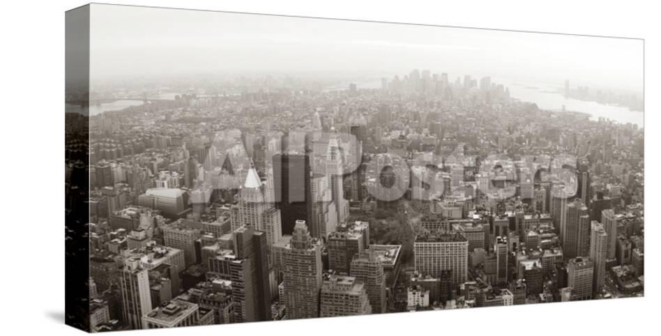 New York City Manhattan Skyline Aerial View Panorama Black And White With Skyscrapers And Street Prints Songquan Deng Allposters Com