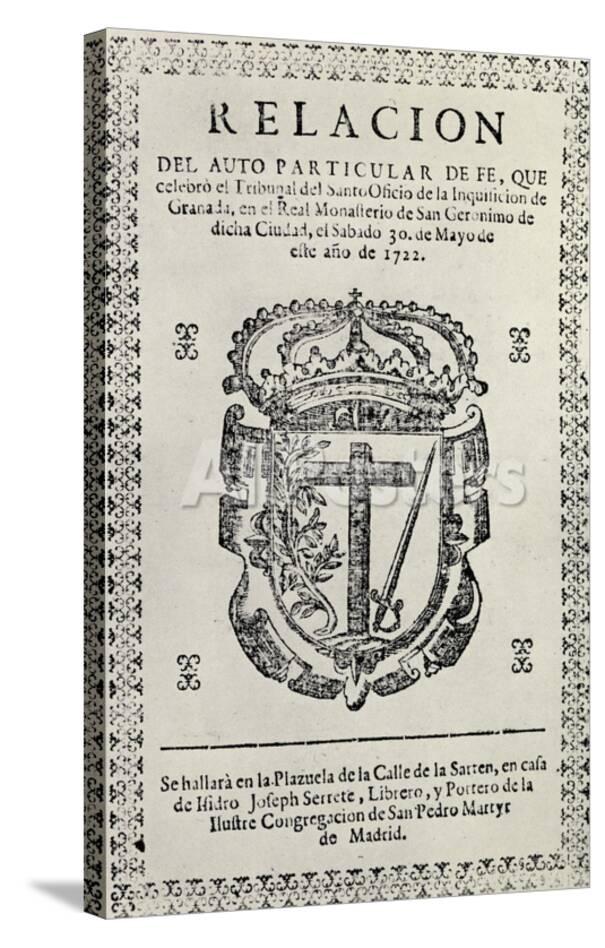 Notice Concerning An Auto De Fe In Granada 1722 From The Spanish Inquisition By Cecil Roth - 