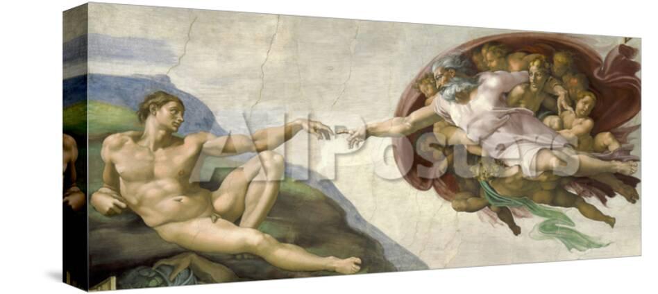 The Creation Of Adam Painting By Michelangelo On Ceiling Of The Sistine Chapel