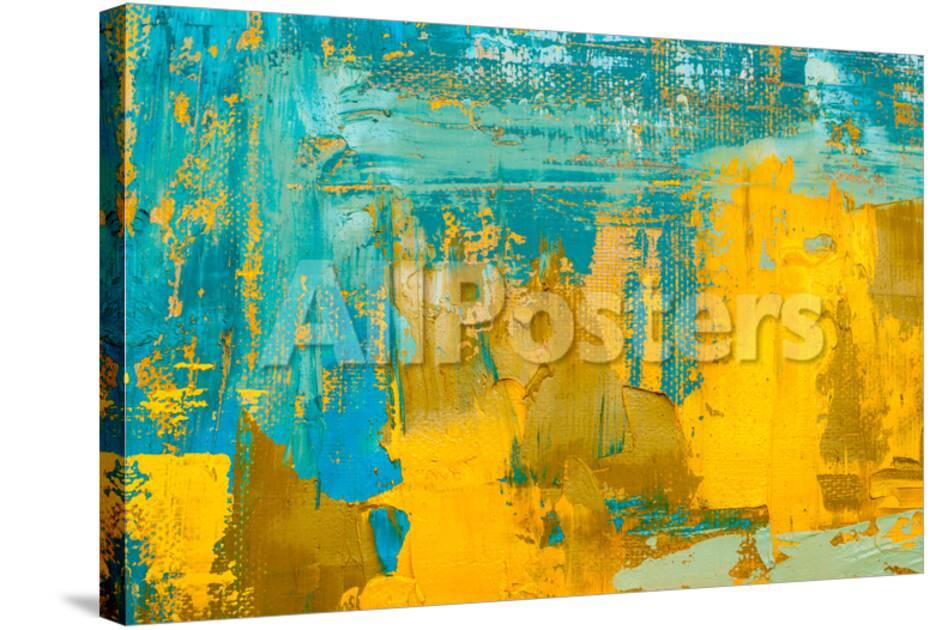 Abstract Art Background Oil Painting On Canvas Multicolored