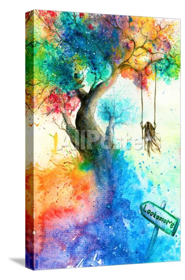 Bright Colorful Fantasy Painting Of A Fairytale Watercolor