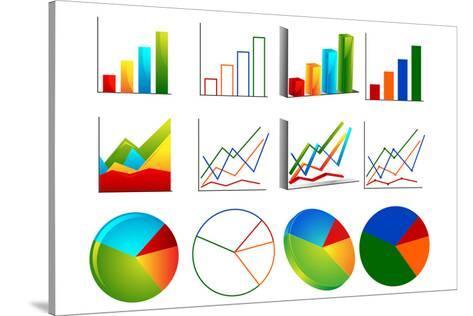 Illustration Of Set Of Bar Graph Line Graph And Pie Chart On An