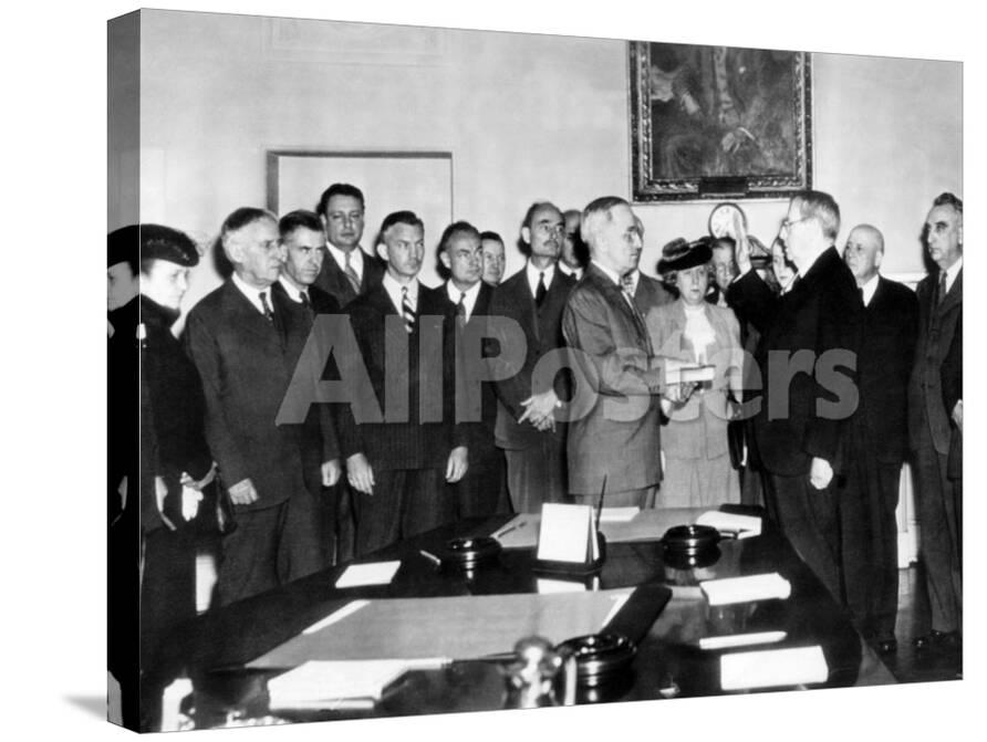 Vice Pres Harry Truman Took Oath Of Office In White House Cabinet
