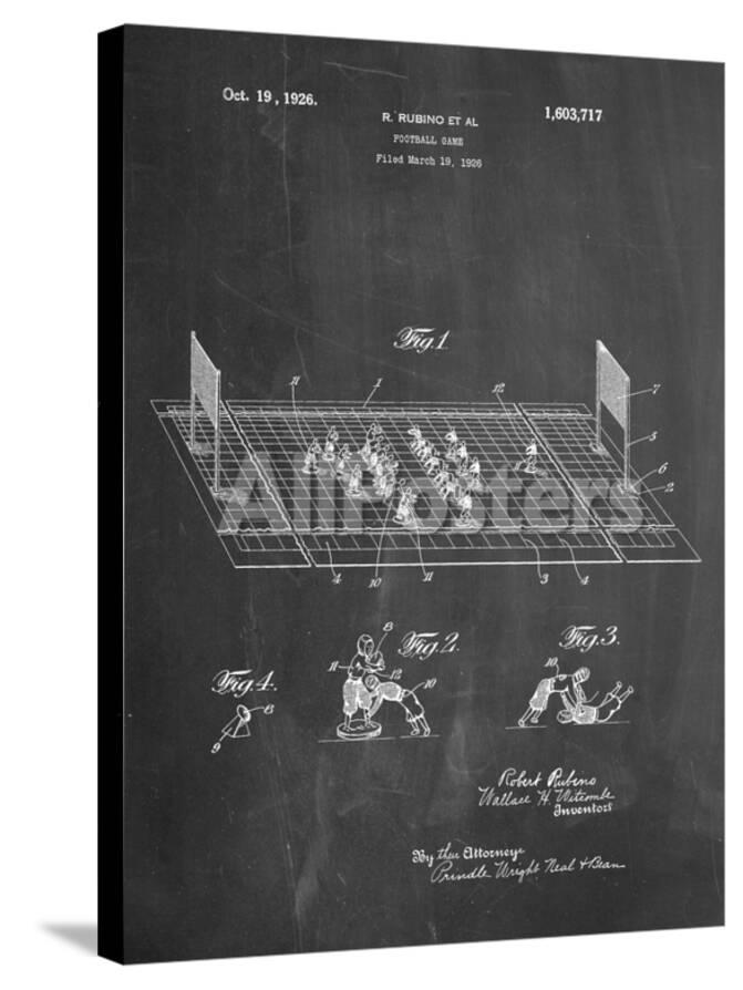 Vintage Electric Football Game Patent Poster Allposters Com