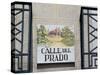 Close-Up of a Tile Street Sign, Calle Del Prado, Centro, Madrid, Spain-Richard Nebesky-Stretched Canvas