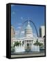 Fountains and Buildings in City of St. Louis, Missouri, United States of America (USA)-Adina Tovy-Framed Stretched Canvas