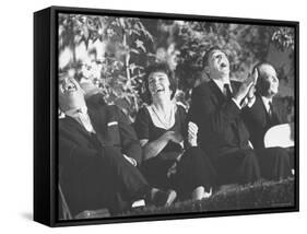 Ronald Reagan and His Wife with Actor Don DeFore at an Anti Communist Rally-Ralph Crane-Framed Stretched Canvas