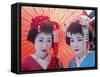 Apprentice Geisha (Maiko), Women Dressed in Traditional Costume, Kimono, Kyoto, Honshu, Japan-null-Framed Stretched Canvas