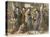 Four Japanese Women Amid Bamboo with a Young Child-null-Stretched Canvas