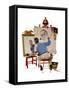 "Triple Self-Portrait", February 13,1960-Norman Rockwell-Framed Stretched Canvas