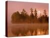 Sunrise on a Lake, Adirondack Park, New York, USA-Jay O'brien-Stretched Canvas