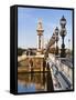 Pont Alexandre-III and Dome des Invalides over Seine river-Rudy Sulgan-Framed Stretched Canvas