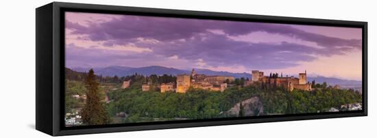 The Alhambra Palace Illuminated at Dusk, Granada, Granada Province, Andalucia, Spain-Doug Pearson-Framed Stretched Canvas