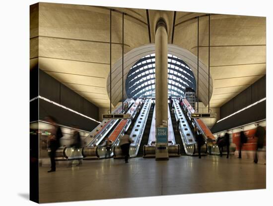 London Canary Wharf Tube Station as Part of the Jubilee Line Extension Was Designed by Norman Foste-David Bank-Stretched Canvas