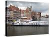 View Along River Motlawa Showing Harbour and Old Hanseatic Architecture, Gdansk, Pomerania, Poland-Adina Tovy-Stretched Canvas