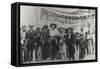 Diego Rivera and Frida Kahlo in the May Day Parade, Mexico City, 1st May 1929-Tina Modotti-Framed Stretched Canvas