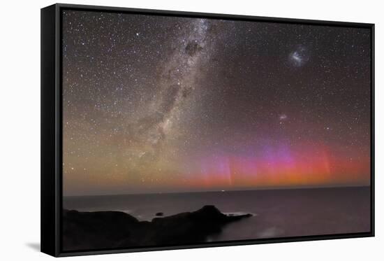 Aurora Australis And Milky Way-Alex Cherney-Framed Stretched Canvas