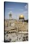 View over the Western Wall (Wailing Wall) and the Dome of the Rock Mosque-Yadid Levy-Stretched Canvas