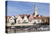 Municipal Church of Stadtkirche St. Laurentius, Nurtingen, Neckar River-Marcus Lange-Stretched Canvas