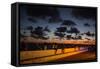 People Sitting on a Wall in Salvador at Dusk-Alex Saberi-Framed Stretched Canvas