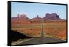 Utah, Navajo Nation, U.S. Route 163 Heading Towards Monument Valley-David Wall-Framed Stretched Canvas