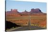 Utah, Navajo Nation, U.S. Route 163 Heading Towards Monument Valley-David Wall-Stretched Canvas