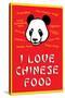 I Love Chinese Food Humor Poster-null-Stretched Canvas