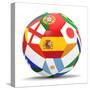 Football and Flags Representing All Countries Participating in Football World Cup in Brazil in 2014-paul prescott-Stretched Canvas