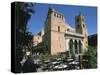 Cathedral and Cafe, Monreale, Sicily, Italy-Peter Thompson-Stretched Canvas