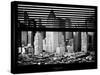 Window View with Venetian Blinds: Sunset Skyline at Theater District-Philippe Hugonnard-Stretched Canvas