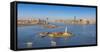 Statue of Liberty, Jersey City and Lower Manhattan, New York City, New York, USA-Jon Arnold-Framed Stretched Canvas