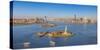 Statue of Liberty, Jersey City and Lower Manhattan, New York City, New York, USA-Jon Arnold-Stretched Canvas