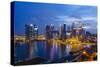 The Towers of the Central Business District and Marina Bay by Night, Singapore, Southeast Asia-Fraser Hall-Stretched Canvas