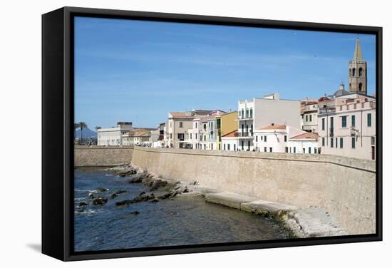 The Sea Promenade of Alghero, Sardinia, Italy, Mediterranean, Europe-Oliviero Olivieri-Framed Stretched Canvas