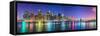 New York City Financial District Skyline across the East River-Sean Pavone-Framed Stretched Canvas