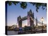 Tower Bridge and Shard at dusk, London, England, United Kingdom, Europe-Charles Bowman-Stretched Canvas
