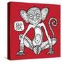 Chinese Zodiac. Animal Astrological Sign. Monkey.-Katyau-Stretched Canvas