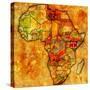 Kenya on Actual Map of Africa-michal812-Stretched Canvas