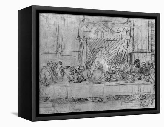 The Last Supper, after the Fresco by Leonardo Da Vinci circa 1635-Rembrandt van Rijn-Framed Stretched Canvas