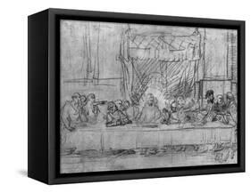 The Last Supper, after the Fresco by Leonardo Da Vinci circa 1635-Rembrandt van Rijn-Framed Stretched Canvas