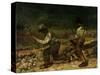 The Stonebreakers (Oil)-Gustave Courbet-Stretched Canvas