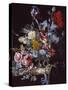 A Vase of Flowers with a Watch-Willem van Aelst-Stretched Canvas