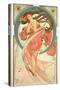 The Arts: Dance, 1898-Alphonse Mucha-Stretched Canvas