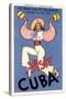 Visit Cuba, Maracas Lady-null-Stretched Canvas