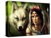 Warrior Princess-JoJoesArt-Stretched Canvas